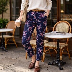 Banana Republic Ryan Slim Floral Ankle Trousers Academia Old Money Capsule Pant